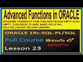 Advanced Functions in ORACLE - ORACLE 19C SQL & PL/SQL Full Course in Telugu-Lesson-23