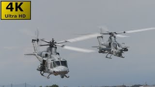 【ド迫力の編隊離陸!!】AH-1Z･UH-1Y 明野駐屯地飛来 2017/8/18【米海兵隊再来!】