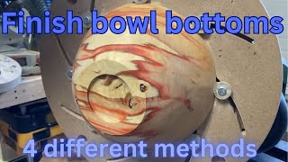 Finish a wood bowl bottom 4 different ways - which way is best?