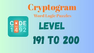 Cryptogram Level 191 - 200 Answer | Cryptogram Puzzle Game Solutions 🔐🧠 | Mini Boss