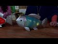 barbara king illuminated pressed glass fish lantern w microlights on qvc