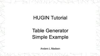 Table Generator Tutorial with Simple Example