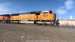 BNSF #9091 Leading \u0026 NB Empty Energy Coal Train With DP H2 MAC Unit 4/9/23