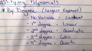 Math 2 Classify Polynomials Notes