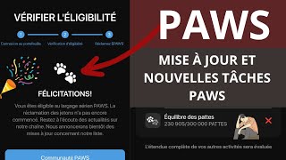 PAWS: MISE À JOUR ET NOUVELLES TÂCHES