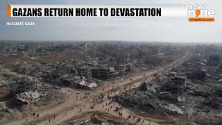 From Celebration to Devastation: Gazans Return Home to Ruins Post-Truce | News9 #gazaceasefire