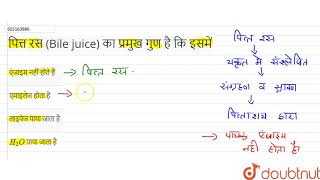 पित्त रस (Bile juice) का प्रमुख गुण है कि इसमें | 12 | पाचन एवं अवशोषण | BIOLOGY | ERRORLESS HIN...