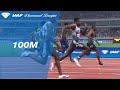 Noah Lyles catches Christian Coleman at the line in the 100m at Shanghai - IAAF Diamond League 2019