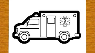 COME DISEGNARE UNA AMBULANZA | Disegni facili ed educativi