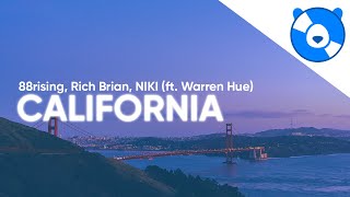 Rich Brian, NIKI, & Warren Hue - California (Clean - Lyrics)