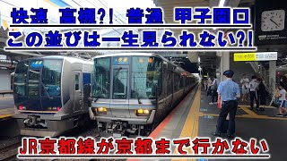 【大雨運休 JR京都線 大雨 運休 遅延】普段は見られない快速 高槻誕生!!! 京都に行けないJR京都線  新快速 大阪 普通 甲子園口 神戸 in 尼崎 2021/8/14