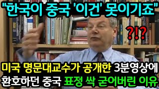 "한국이 중국한테 '이건' 절대 못이기죠" 미국 하버드교수가 공개한 3분 영상에 환호하던 중국인들 표정 싹 굳어버린 이유 (해외반응)