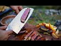 Roast Potatoes with a juicy Steak, the best food in the world, cooked in the Outdoor (ASMR Video)