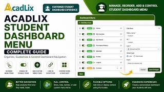 Acadlix Student Dashboard Menu explained | WordPress LMS Plugin Tutorials
