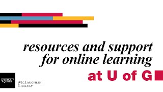 Resources and Support for Online Learning