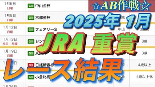 【JRA重賞レース】 １月レース結果…これからの馬券に役立つ情報☝️ 回収率UP💰 もっと競馬が楽しくなる✨