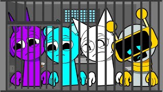 SPRUNKI IN PRISON! SAD JAIL STORY SKY DURPLE WENDA FUN BOT INCREDIBOX SPRUNKI Cartoon Animation