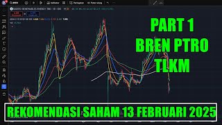 PART 1 Rekomendasi Swing trading Scalping saham hari kamis 13 Februari 2025 - BREN PTRO TLKM