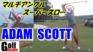 【アダムスコットの完璧なスイング】分析しやすい正面と後方から同時再生！アイアン マルチアングル スロー