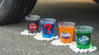 Experiment Car vs Coca Cola, Fanta, Sprite vs Mentos | Crushing Crunchy & Soft Things by Car