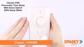 Clipsal 319X | Pneumatic Time Delay With Extra Switch, 250V 6amp White