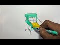 Sofa drawing for beginners/ How to draw a sofa/ Really easy to draw a sofa