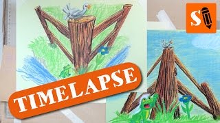 Birds eye view and frogs eye view perspective-Timelapse