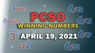 P29M Jackpot Grand Lotto 6/55, EZ2, Suertres, 4Digit, and Megalotto 6/45 | April 19, 2021