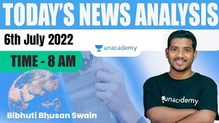 Daily Current Affairs Live | 6th July 2022  | OPSC | Bibhuti Bhusan Swain | Unacademy Live OPSC