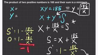 Calculus 1 (3.7) Optimization Application Techniques for Word Problems Involving Min & Max Part A
