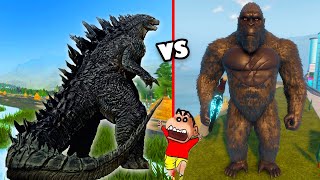 GODZILLA vs KING KONG and others in KAIJU UNIVERSE ROBLOX with CHOP and SHINCHAN