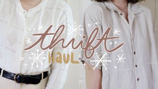 a winter thrifted try-on haul | recent favorite goodwill finds