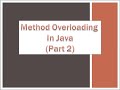 #Method #Overloading In #Java (Part 2)