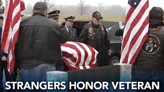Strangers pay respects at funeral for veteran who died alone