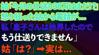 【スカッとする話】義母「今月の仕送り30万はまだ！？」怒り狂った義母から電話が   私「息子さんは他界したので、もう仕送りできません」義母「は？」→実は