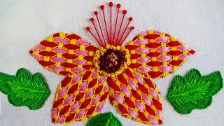 Hand Embroidery: Fantasy Flower/Checkered Stitch