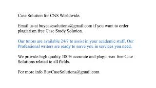 Case Solution CNS Worldwide