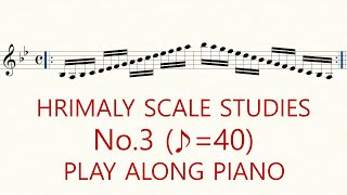 Hrimaly No.3 Scale Studies for Violin ♪=40 Play Along Piano Slow Practice