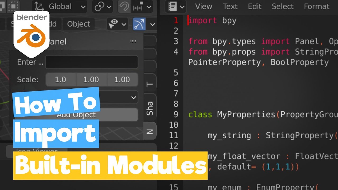 Blender Python Tutorial : Importing Modules [learn Python For Beginners ...