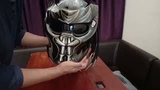 Helm Custom Predator Gray Silver Combination