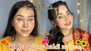 SELF HALDI MAKEUP TUTORIAL FOR BEGGINERS✅ Step by step for BRIDE or BRIDESMAIDS #glowup #haldi