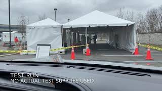 University Hospitals show the drive-thru procedure for coronavirus testing