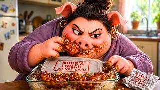 Greedy Pig Mom Steals Daughter’s Food… Then Regrets It Forever!