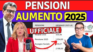 UFFICIALE PENSIONI ➜ AUMENTI 2025 CALCOLI ESATTI e TABELLA FASCE RIVALUTAZIONE 📈 IMPORTI da GENNAIO