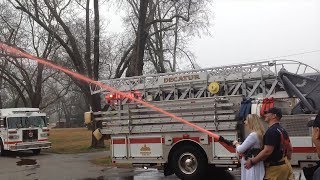 Firefighter Uses Fire Hose With Colored Water For Surprise Gender Reveal