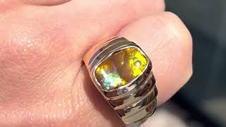 Men’s Fire Agate Ring in daylight