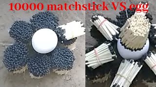 EXPERIMENT : 10000 MATCHES vs egg || Most Satisfying Video || Amazing Crazy Experiment
