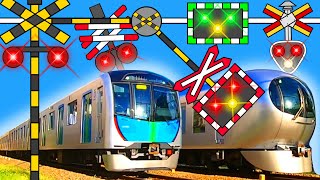 【電車】踏切アニメ 【ふみきり 鉄道】Railway Level Crossing Train Animation #014