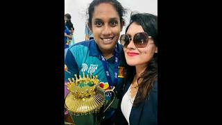 චමරිගෙ  හොඳම යාලුවා 😍😍#chamariathapaththu #championsleague #srilanka #cricket #women #team #gossip