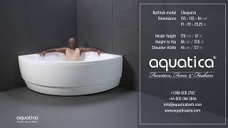 Aquatica Cleopatra Corner Bathtub Demo Video for People of Average Height